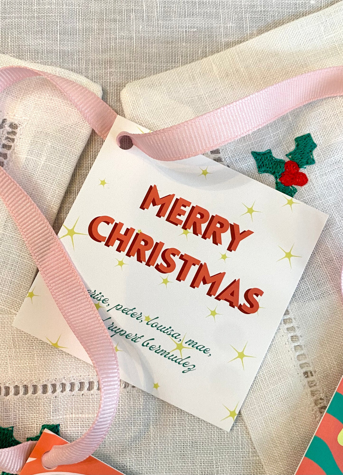 Stationery - Christmas Tags - Red Merry Christmas