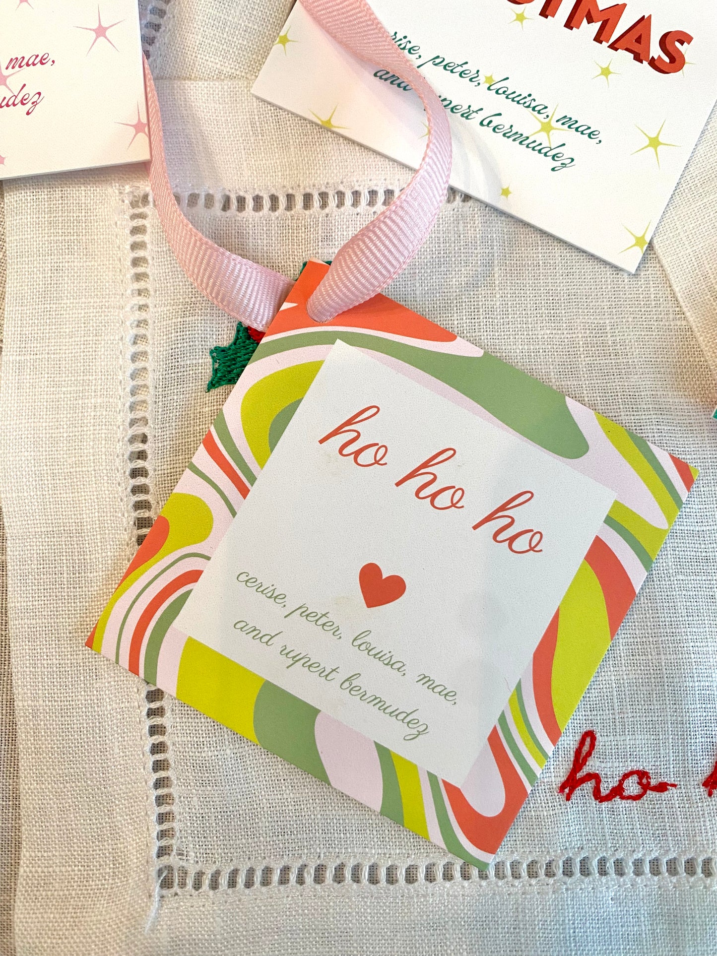 Stationery - Christmas Tags - Marbled Ho Ho Ho