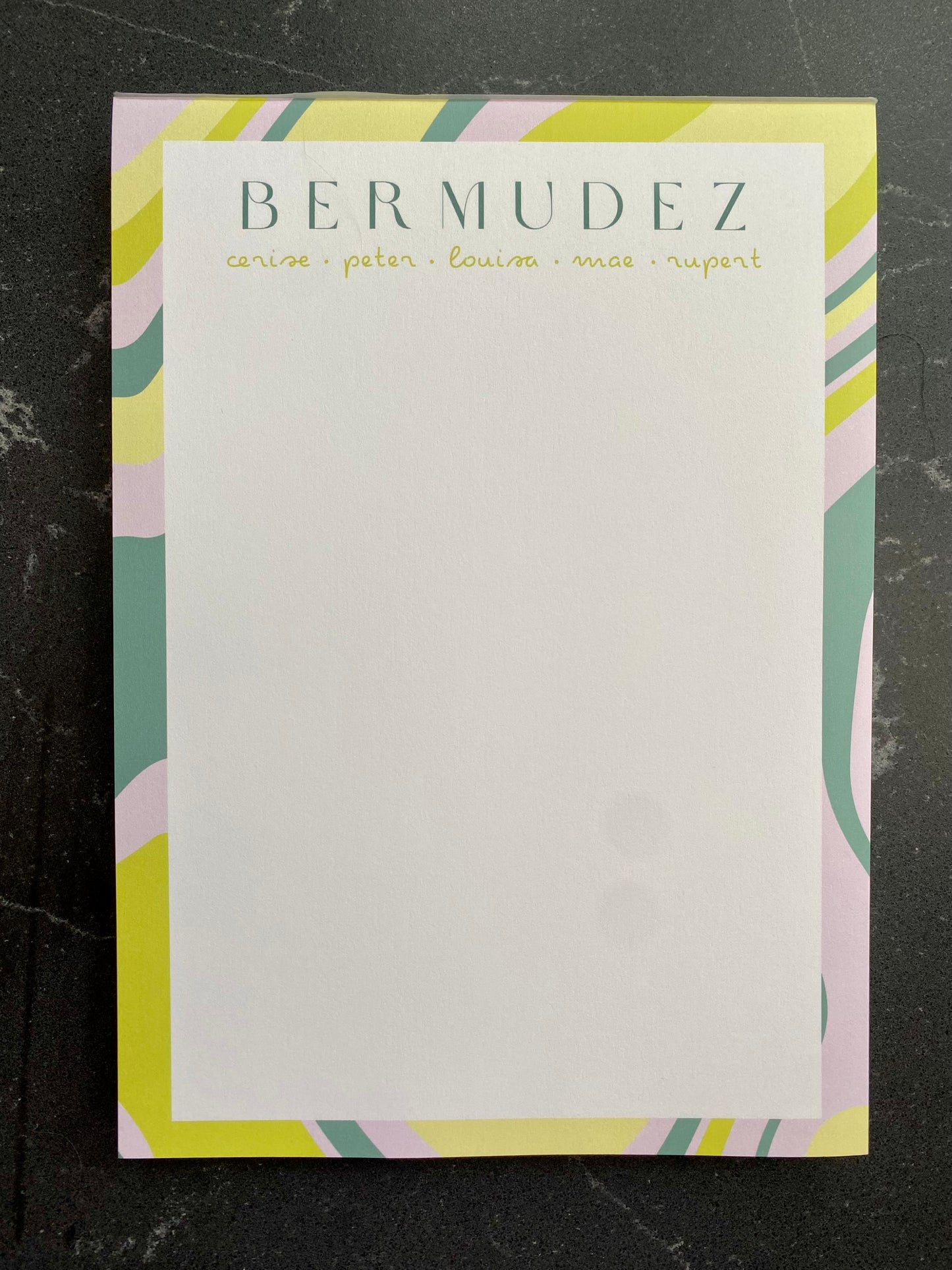 Stationery - Marbled Family Note Pad - Multiple Colors!
