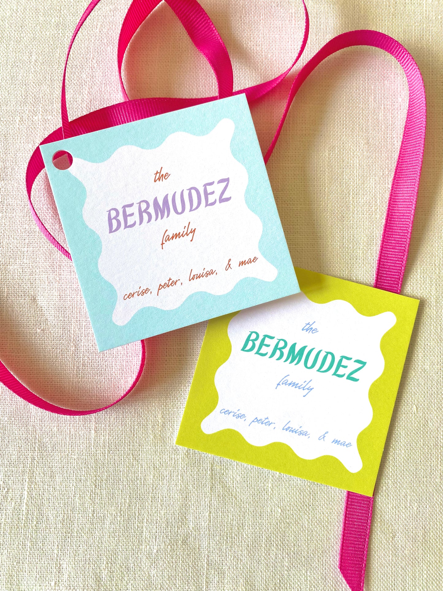 Stationery - Gift Tags - Squiggly Family Tags