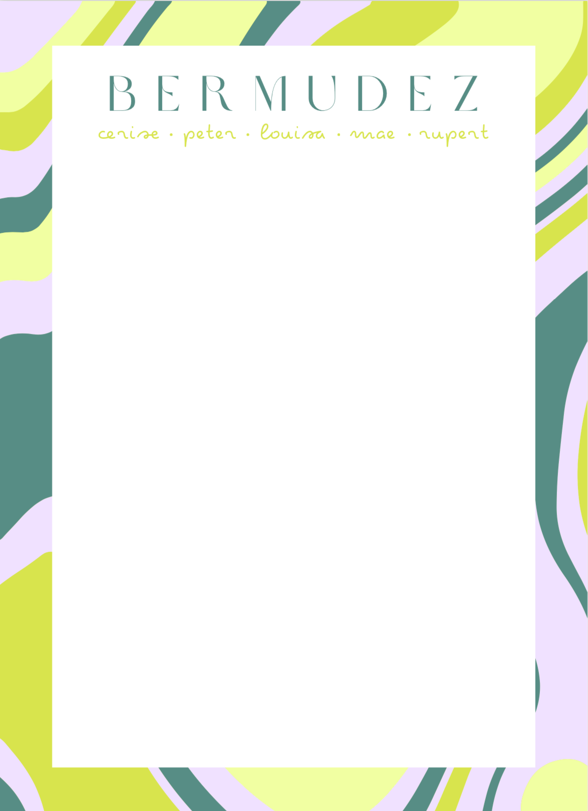 Stationery - Marbled Family Note Pad - Multiple Colors!