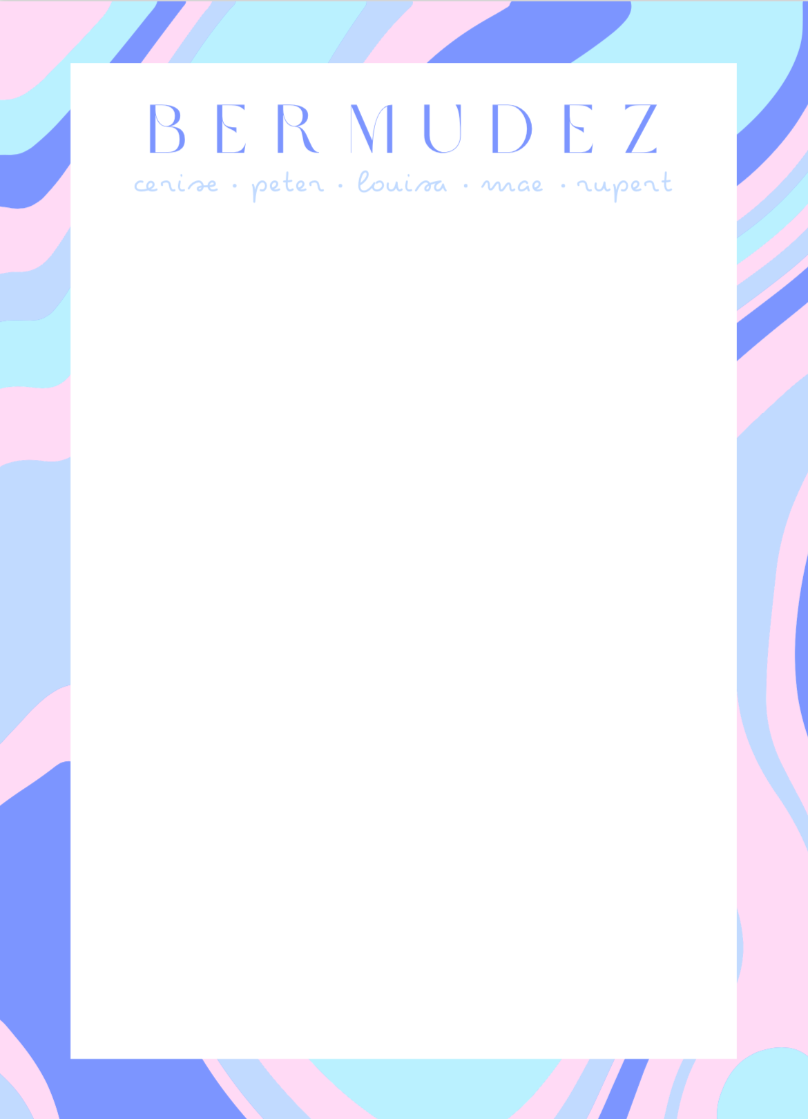 Stationery - Marbled Family Note Pad - Multiple Colors!