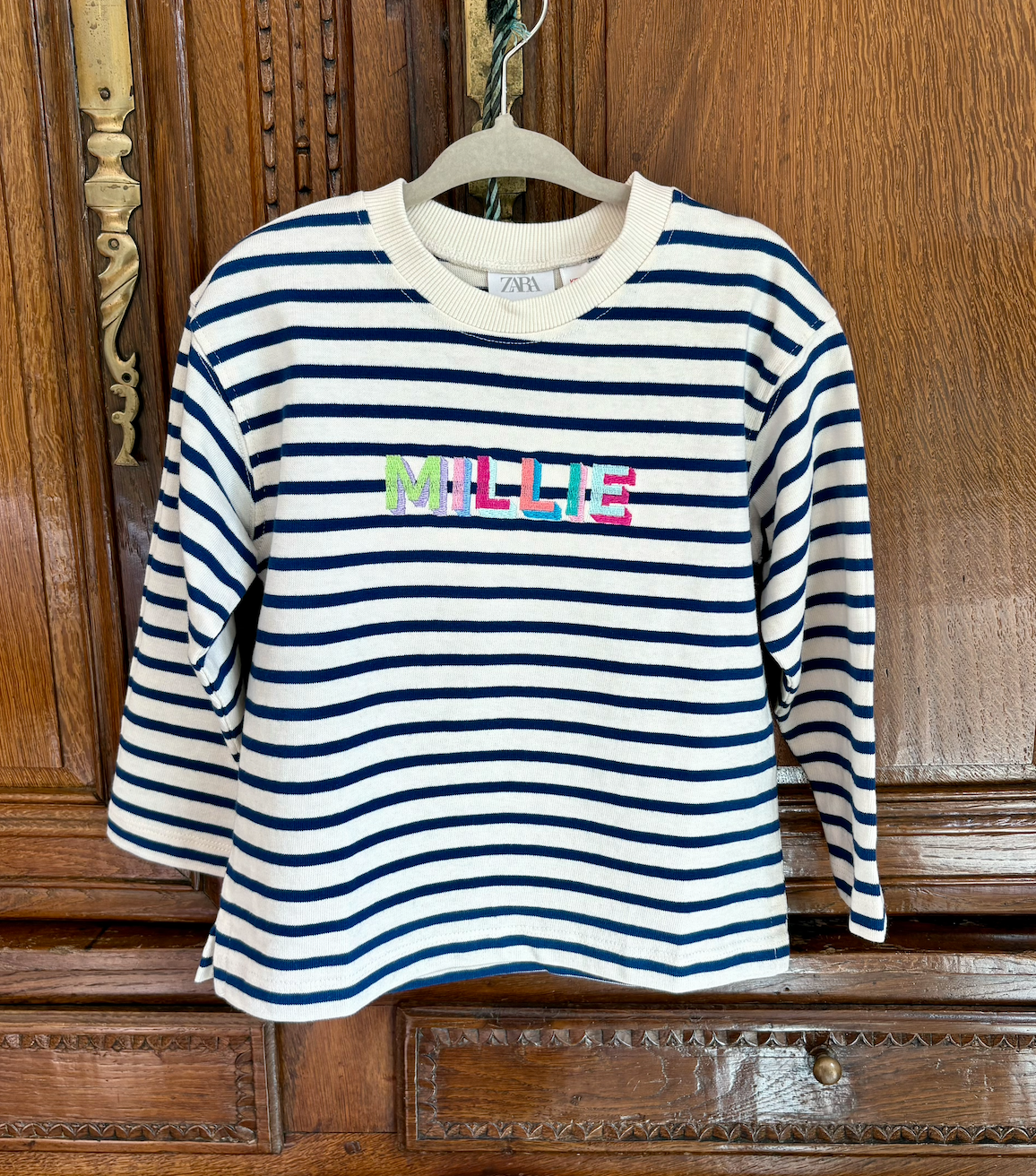 Navy Stripe Long Sleeved Tee - Heavier Weight