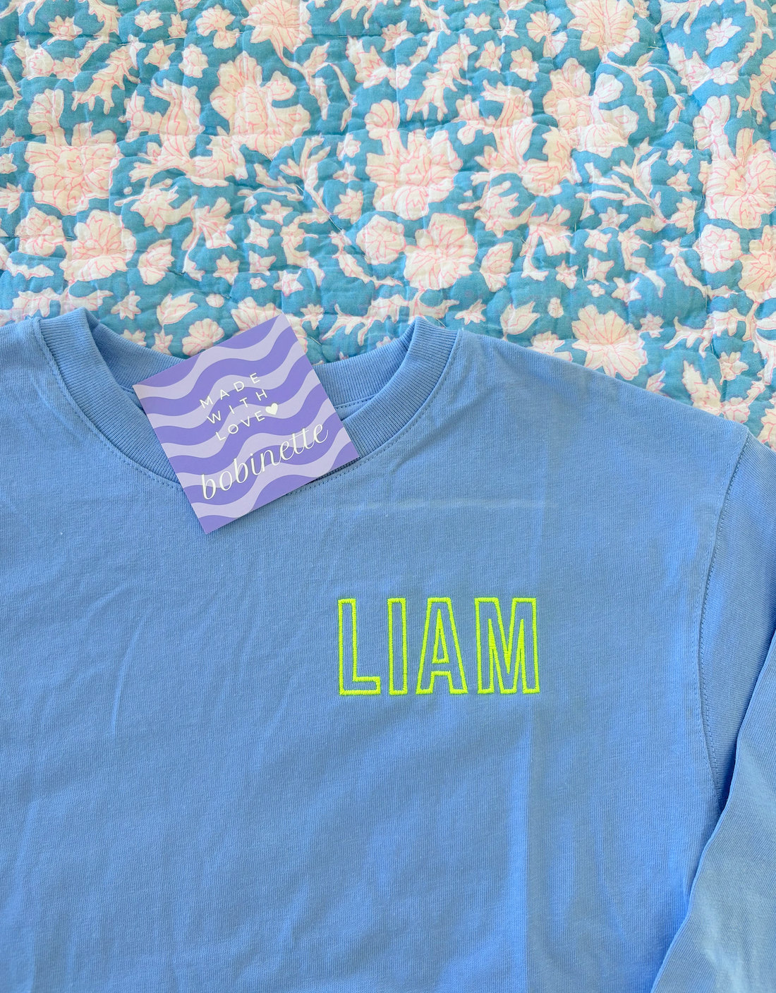 Solid Blue Long Sleeved Tee