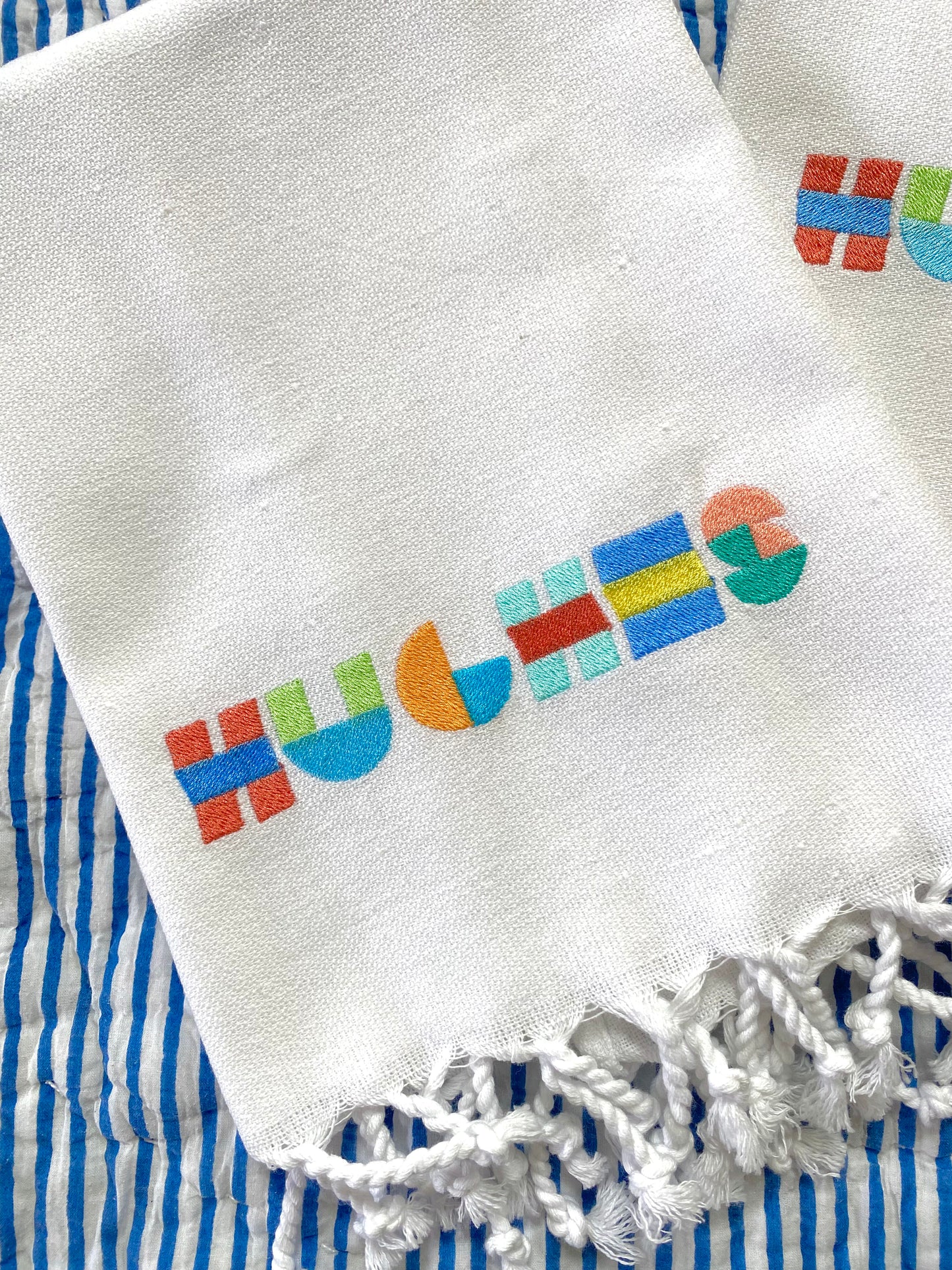 White Fringed Hand Towels
