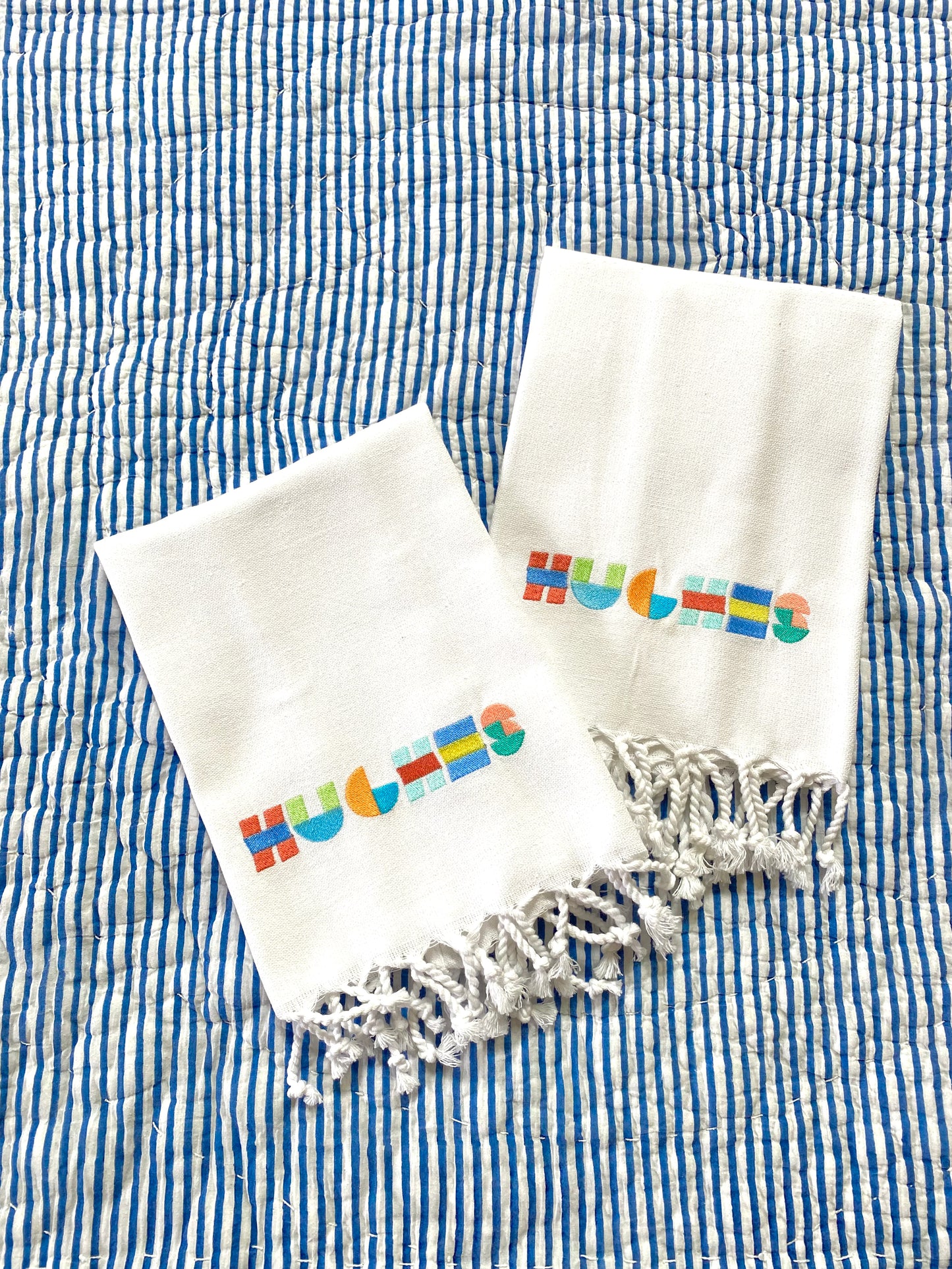 White Fringed Hand Towels
