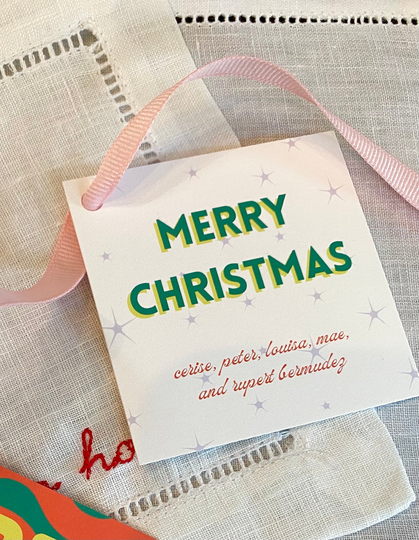 Stationery - Christmas Tags - Green Merry Christmas