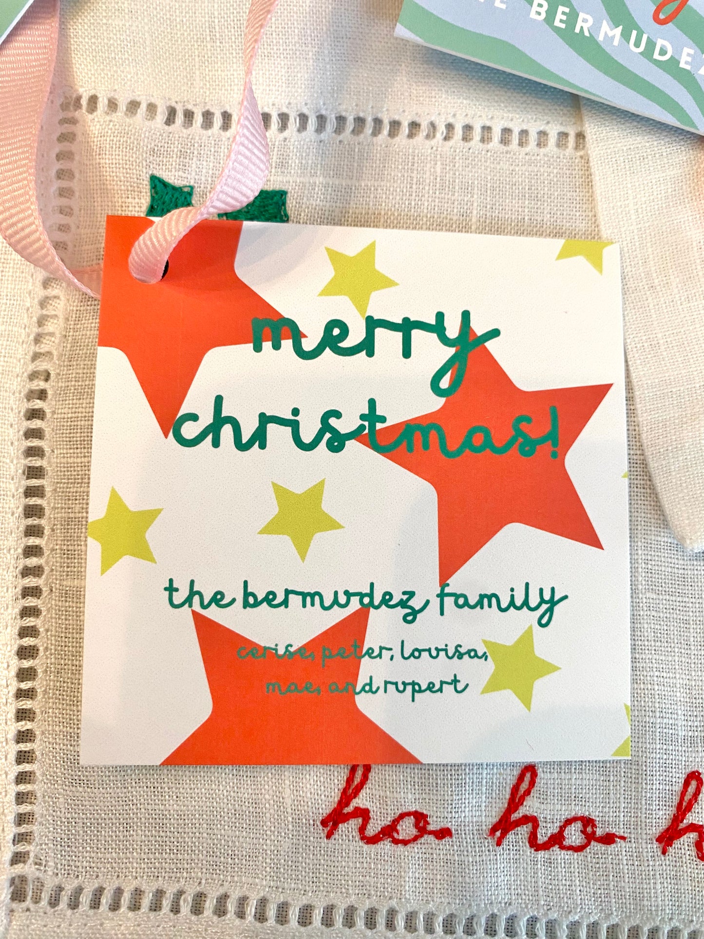 Stationery - Christmas Tags - White/Red Stars