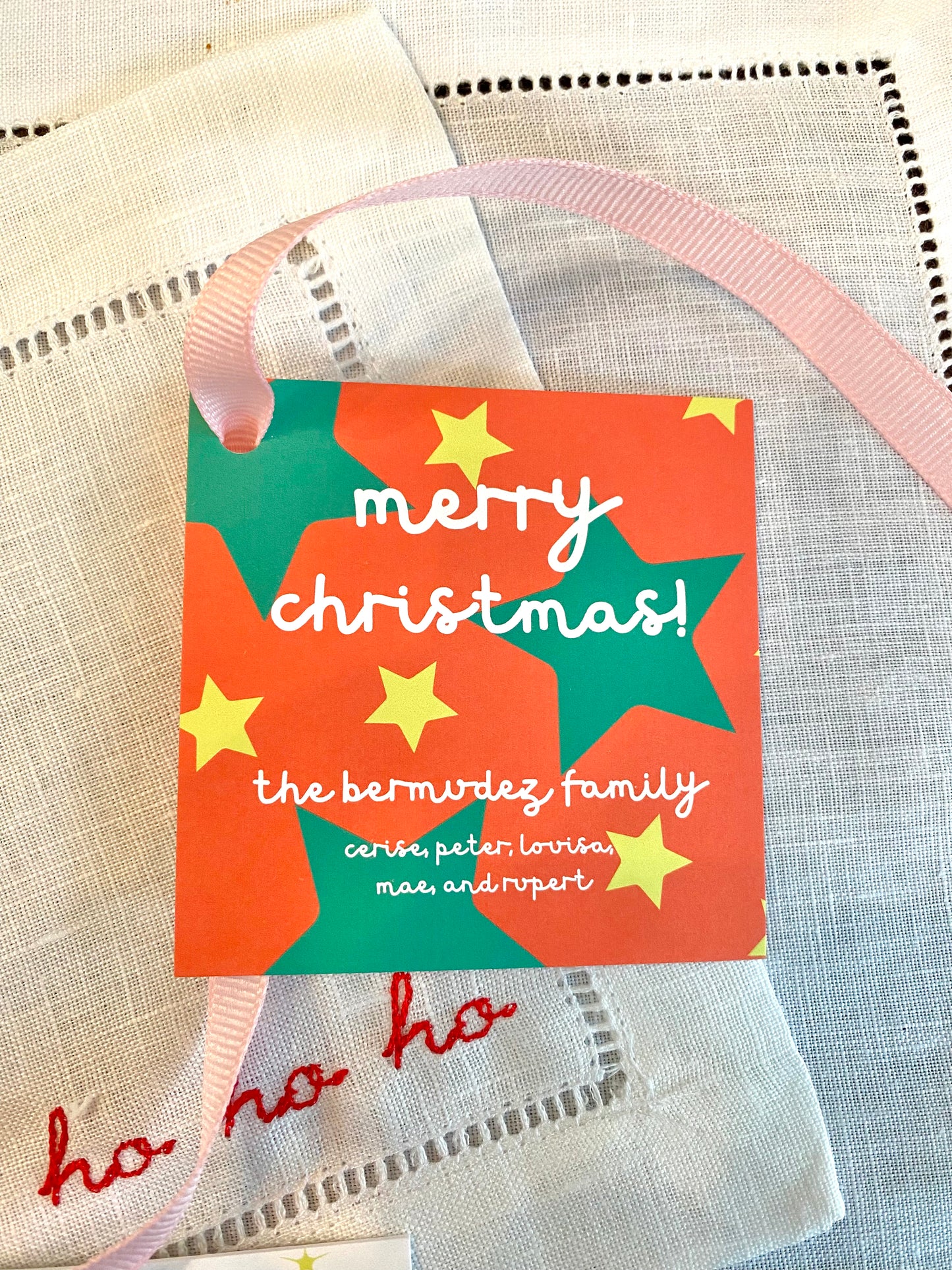 Stationery - Christmas Tags - Red with Stars
