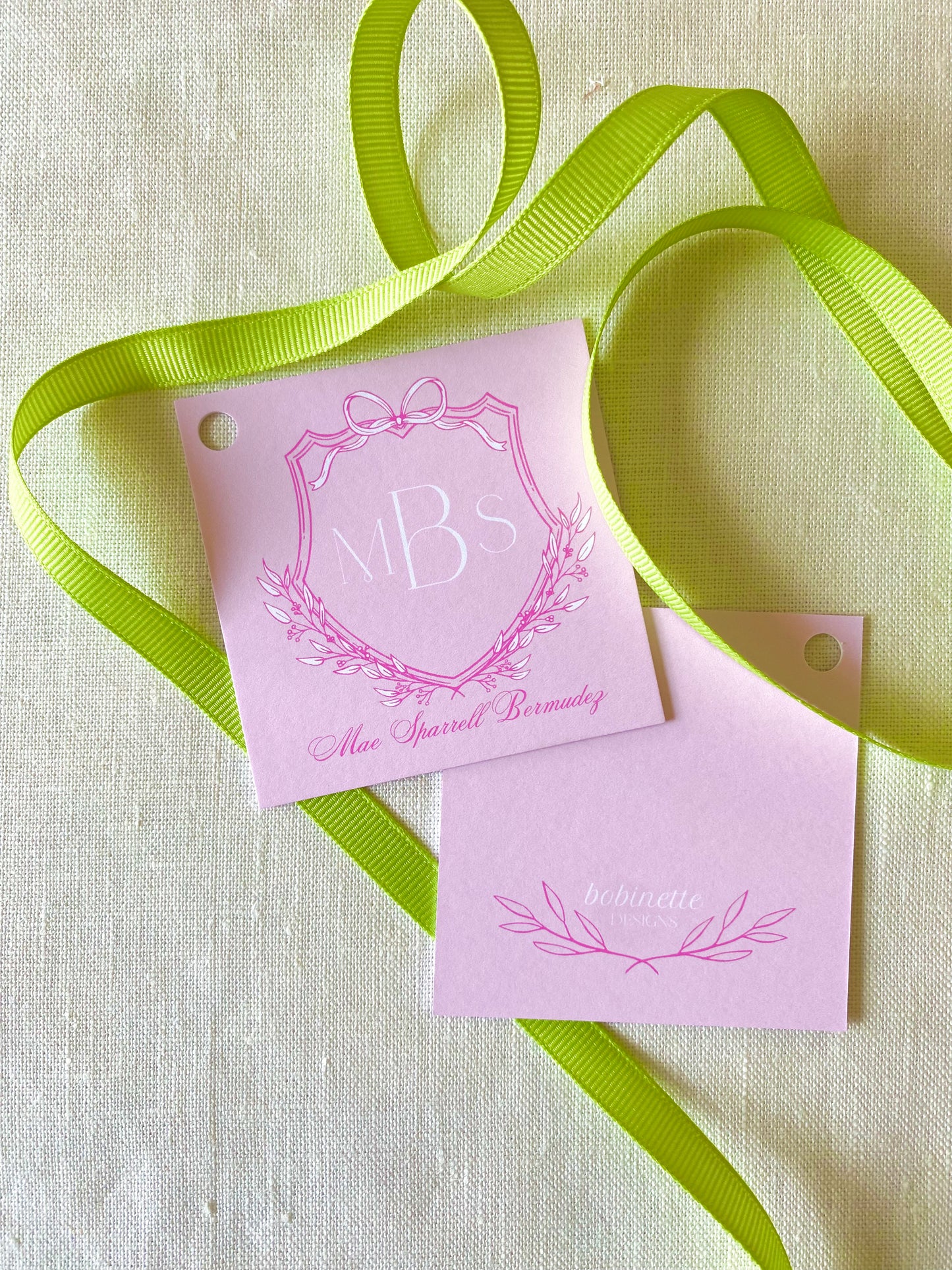 Stationery - Gift Tags - Pink Shield