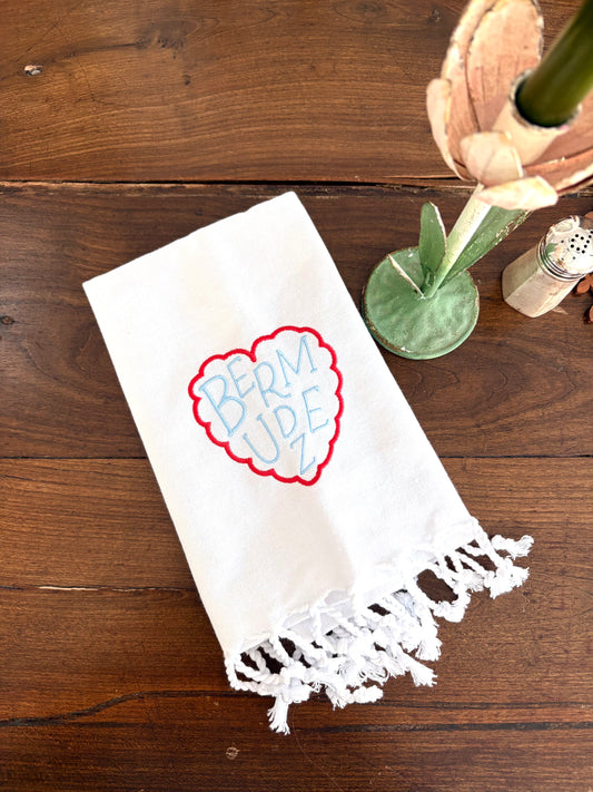 White Fringed Hand Towels
