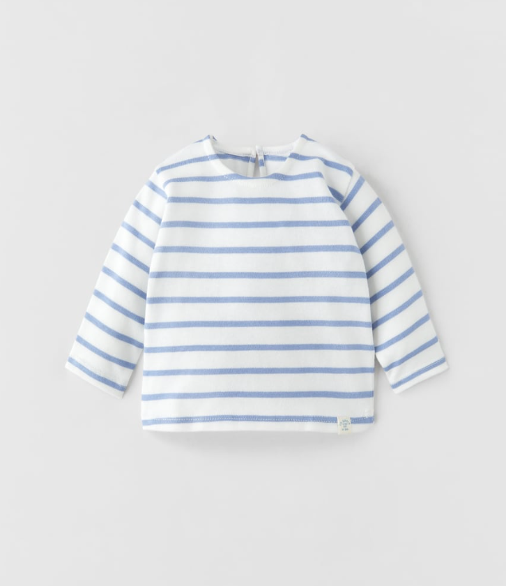 Mini Striped Long Sleeve - French Blue