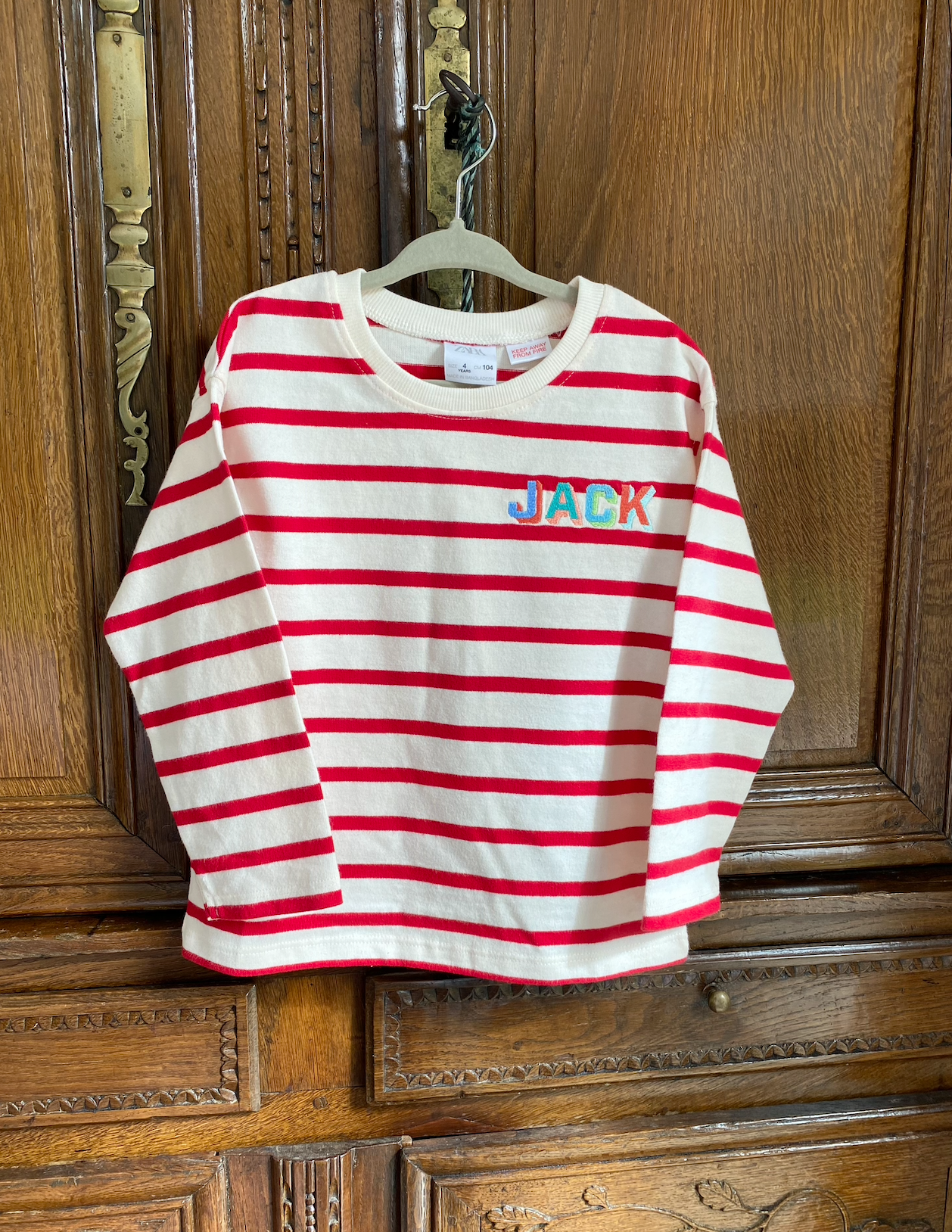 Sweatshirt/Striped Boy Bundle - NAVY and RED