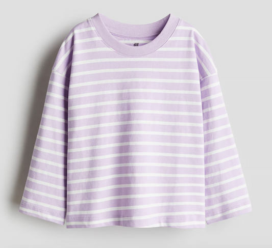 Purple Stripe Long Sleeved Tee