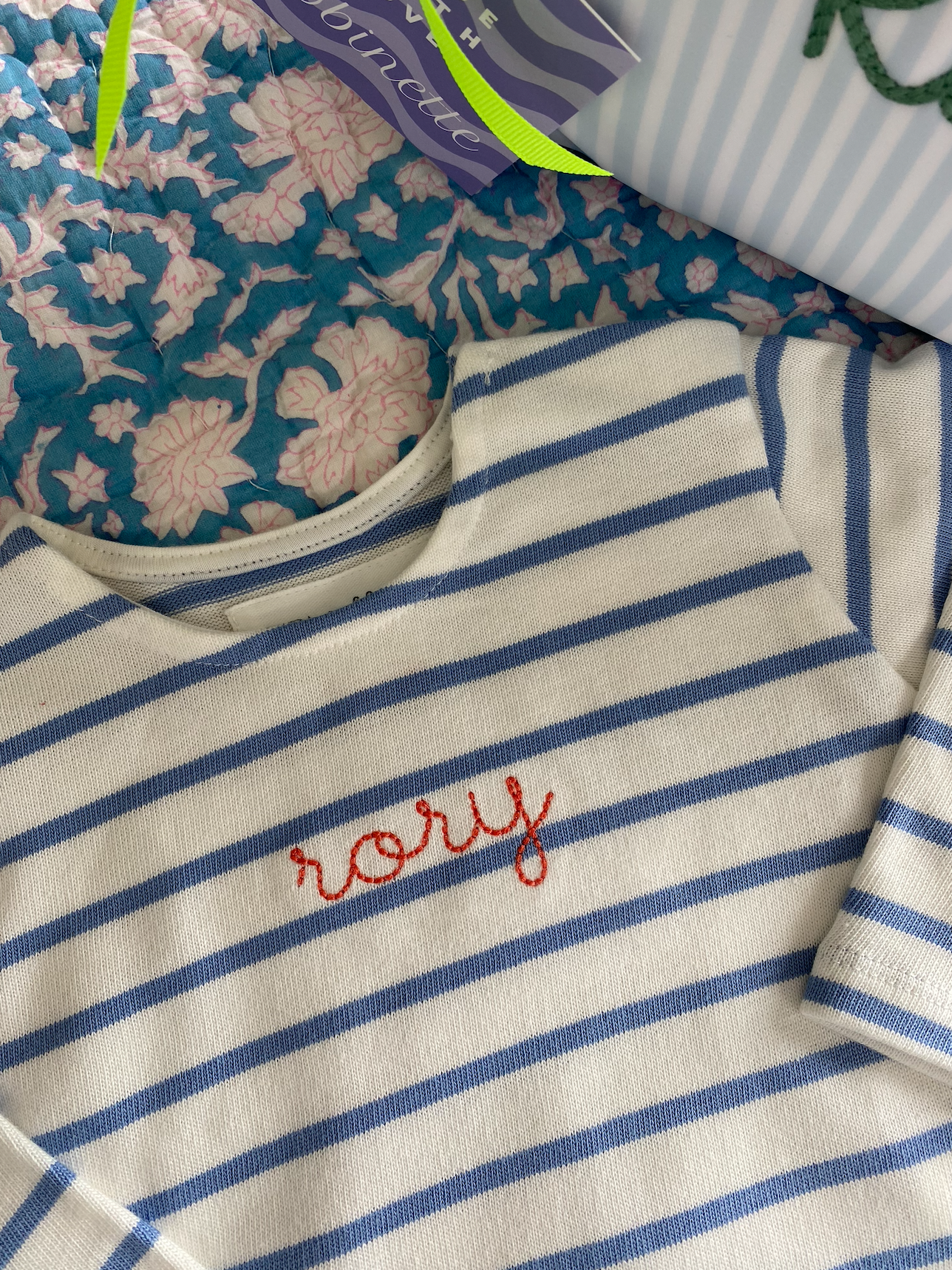 Mini Striped Long Sleeve - French Blue or Mink