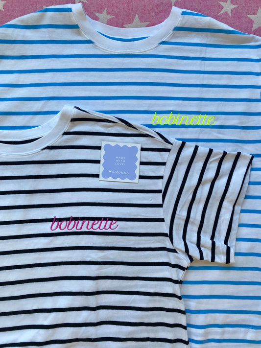 Women's Striped T-Shirt - Blue or Black