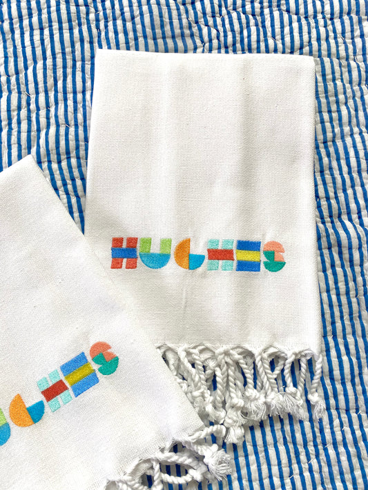 White Fringed Hand Towels